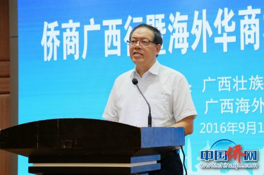 广西壮族自治区政府副主席陈刚在讲话 蒋光朝 摄